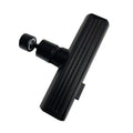 Flowvera faucet extender shown in black and silver finishes
