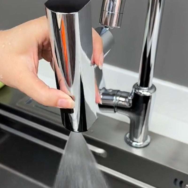 Installing the Flowvera faucet extender onto a standard faucet thread
