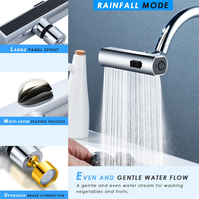 Close-up of the Flowvera faucet extender rotating head and aerator