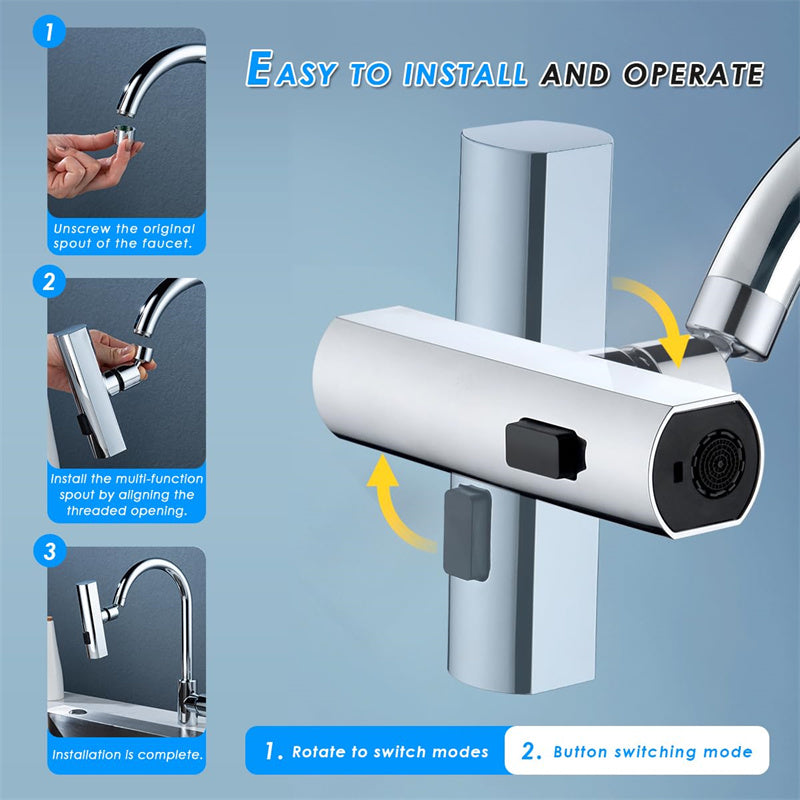 Flowvera faucet extender producing a softened, aerated stream